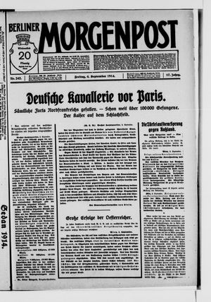 Berliner Morgenpost vom 04.09.1914