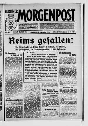 Berliner Morgenpost vom 05.09.1914