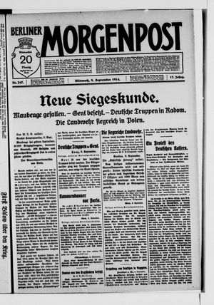 Berliner Morgenpost vom 09.09.1914
