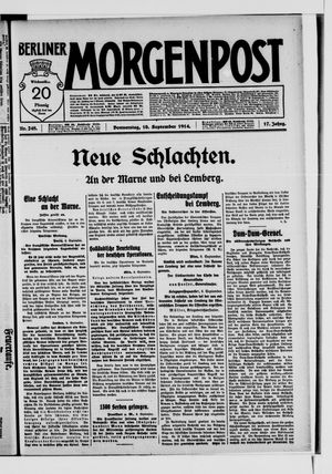 Berliner Morgenpost vom 10.09.1914