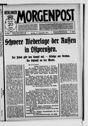 Berliner Morgenpost vom 11.09.1914