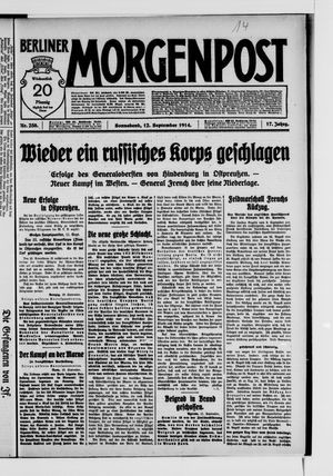 Berliner Morgenpost vom 12.09.1914