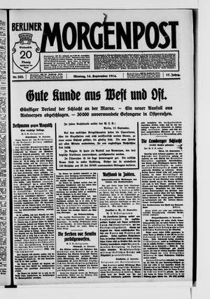 Berliner Morgenpost vom 14.09.1914