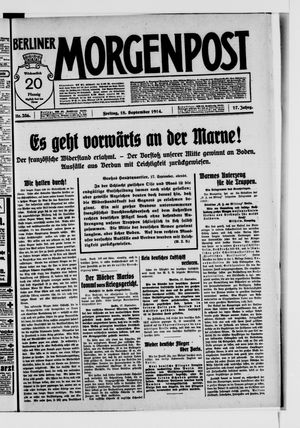 Berliner Morgenpost vom 18.09.1914