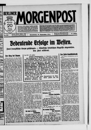 Berliner Morgenpost on Sep 19, 1914