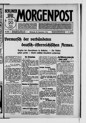 Berliner Morgenpost vom 30.09.1914