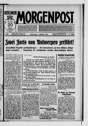 Berliner Morgenpost vom 01.10.1914