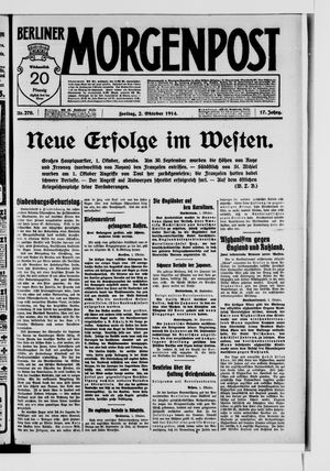 Berliner Morgenpost vom 02.10.1914
