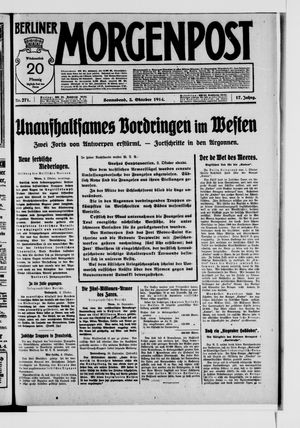 Berliner Morgenpost on Oct 3, 1914