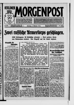 Berliner Morgenpost vom 04.10.1914