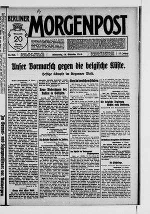 Berliner Morgenpost on Oct 14, 1914