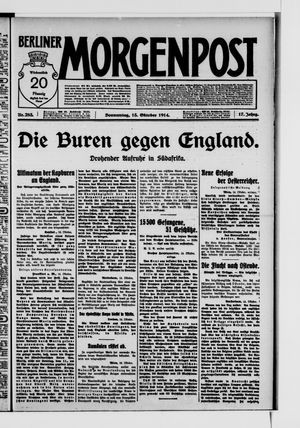 Berliner Morgenpost vom 15.10.1914