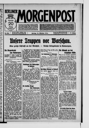 Berliner Morgenpost vom 16.10.1914