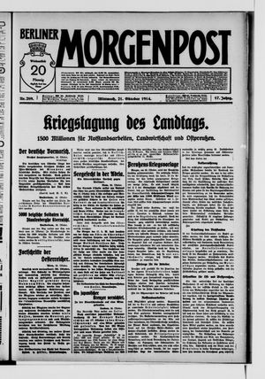 Berliner Morgenpost vom 21.10.1914