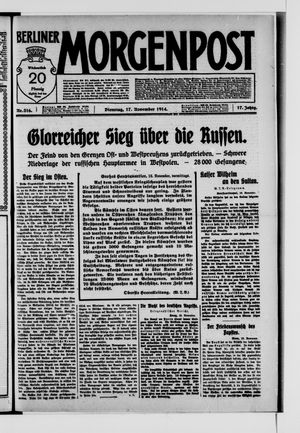 Berliner Morgenpost vom 17.11.1914