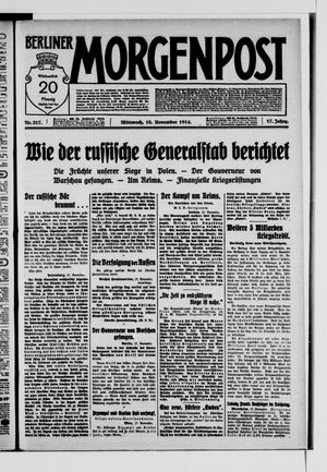 Berliner Morgenpost vom 18.11.1914