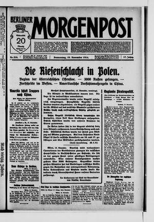 Berliner Morgenpost vom 19.11.1914