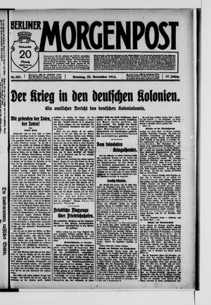 Berliner Morgenpost vom 22.11.1914