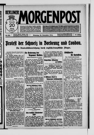 Berliner Morgenpost vom 24.11.1914