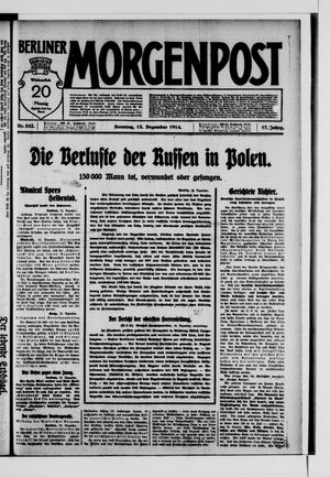Berliner Morgenpost vom 13.12.1914