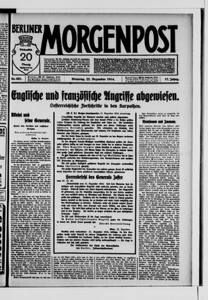 Berliner Morgenpost vom 22.12.1914