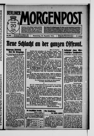 Berliner Morgenpost vom 24.12.1914