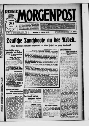 Berliner Morgenpost vom 01.02.1915