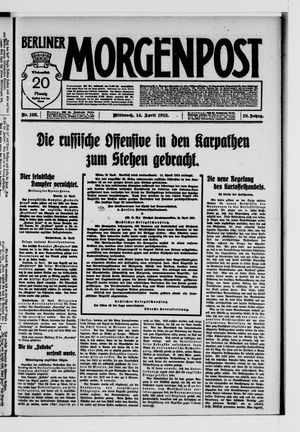 Berliner Morgenpost on Apr 14, 1915