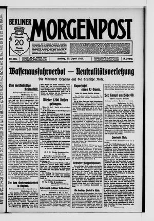 Berliner Morgenpost on Apr 23, 1915