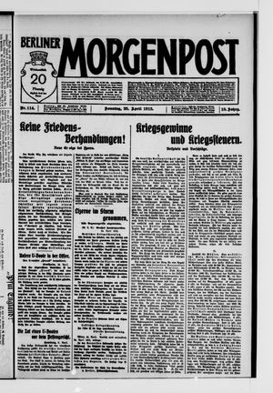 Berliner Morgenpost vom 25.04.1915