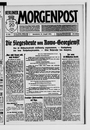 Berliner Morgenpost vom 21.08.1915