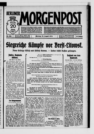 Berliner Morgenpost vom 23.08.1915