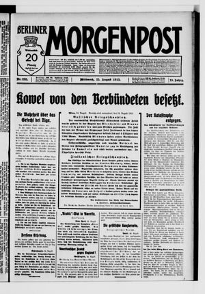 Berliner Morgenpost vom 25.08.1915