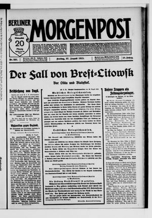 Berliner Morgenpost vom 27.08.1915