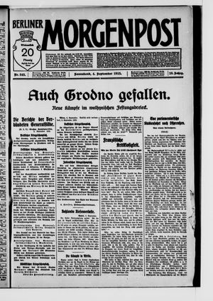 Berliner Morgenpost vom 04.09.1915
