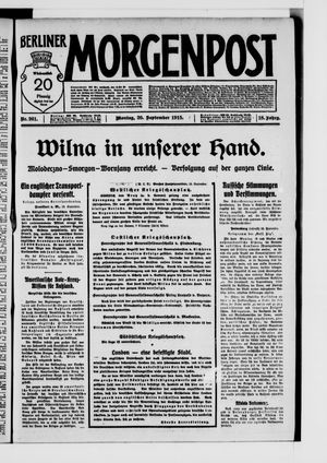 Berliner Morgenpost on Sep 20, 1915