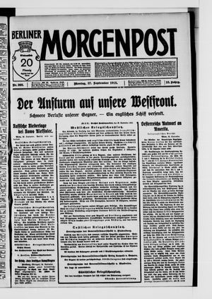 Berliner Morgenpost vom 27.09.1915