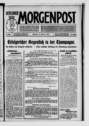Berliner Morgenpost vom 11.10.1915