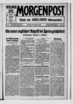 Berliner Morgenpost vom 20.02.1916
