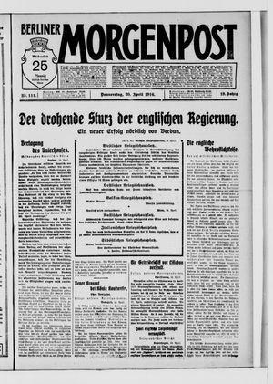 Berliner Morgenpost on Apr 20, 1916