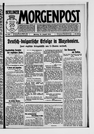 Berliner Morgenpost on Aug 21, 1916