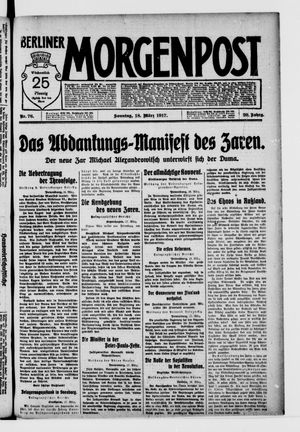 Berliner Morgenpost vom 18.03.1917