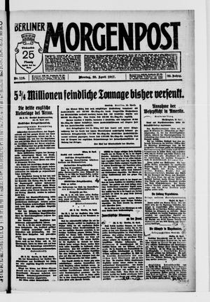 Berliner Morgenpost vom 30.04.1917