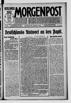 Berliner Morgenpost vom 22.09.1917