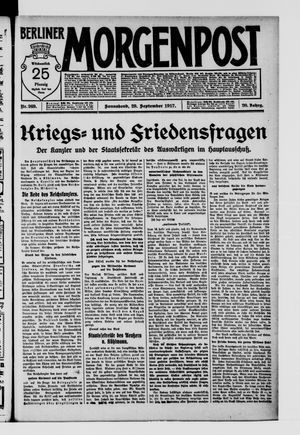 Berliner Morgenpost on Sep 29, 1917