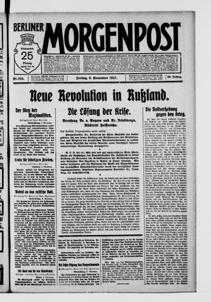 Berliner Morgenpost on Nov 9, 1917