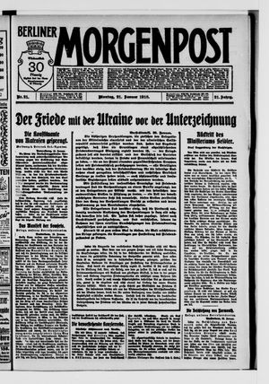 Berliner Morgenpost on Jan 21, 1918