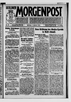 Berliner Morgenpost on Feb 4, 1918