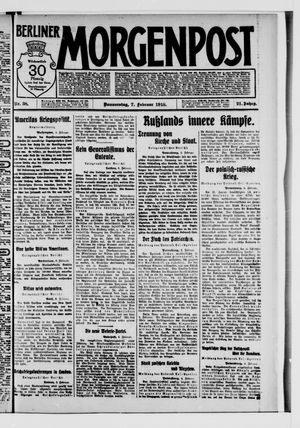 Berliner Morgenpost on Feb 7, 1918