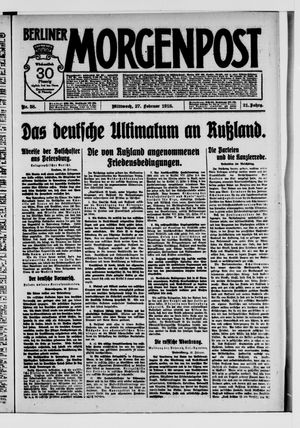 Berliner Morgenpost vom 27.02.1918